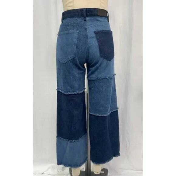Rails Patchwork Getty Indigo Blue Cotton Crop Denim Jean Size 29 - Picture 13 of 14